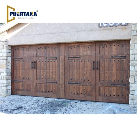 Carriage Style Wooden Flat Panel Solid Wood Garage Door