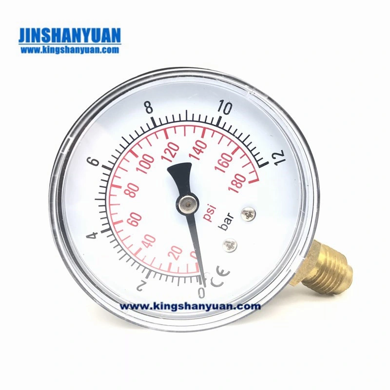 2.5inch Bottom Connection Brass Internal Oil Filled Pressure Gauge Hydraulic Pressure Gauge