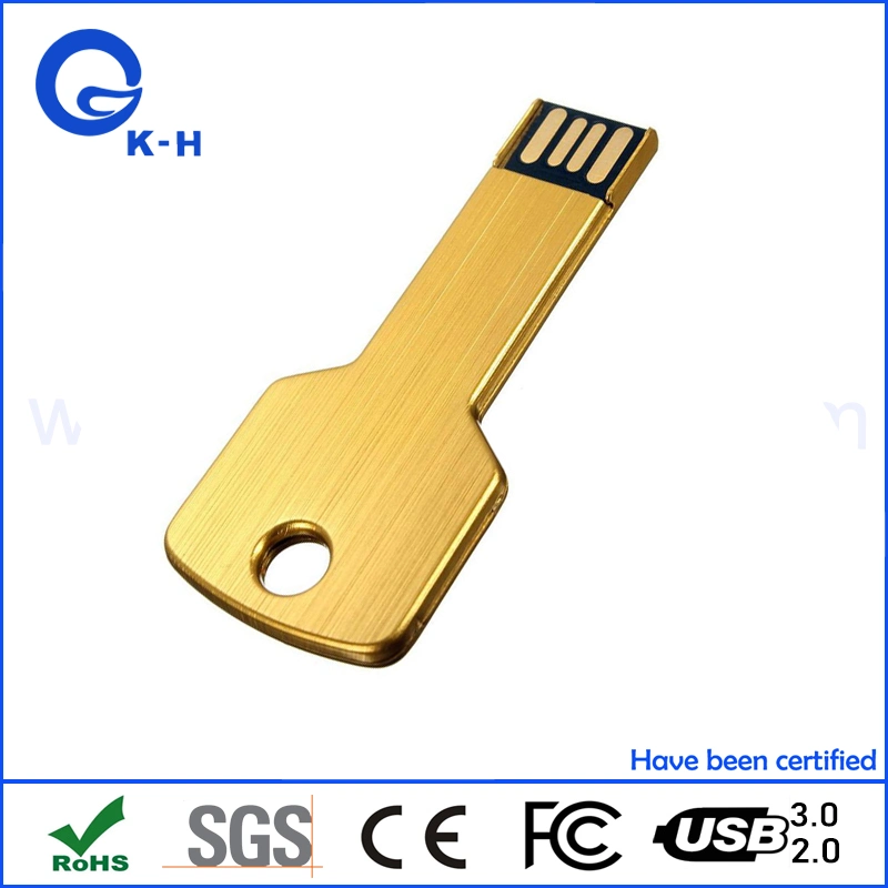 Custom Metal USB Flash Memory Disk 2.0 16GB Key Shape