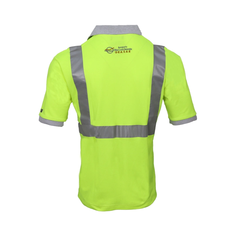 100% Baumwolle Customized Großhandel Atmungsaktive Reflektierende Arbeitskleidung Hi-Vis Polo Shirts