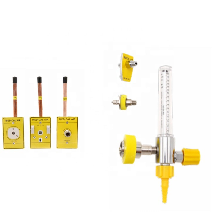 Wall Type Medical Air Flow Meter and Matched Ohmeda/Diss/Chemtron Adapters