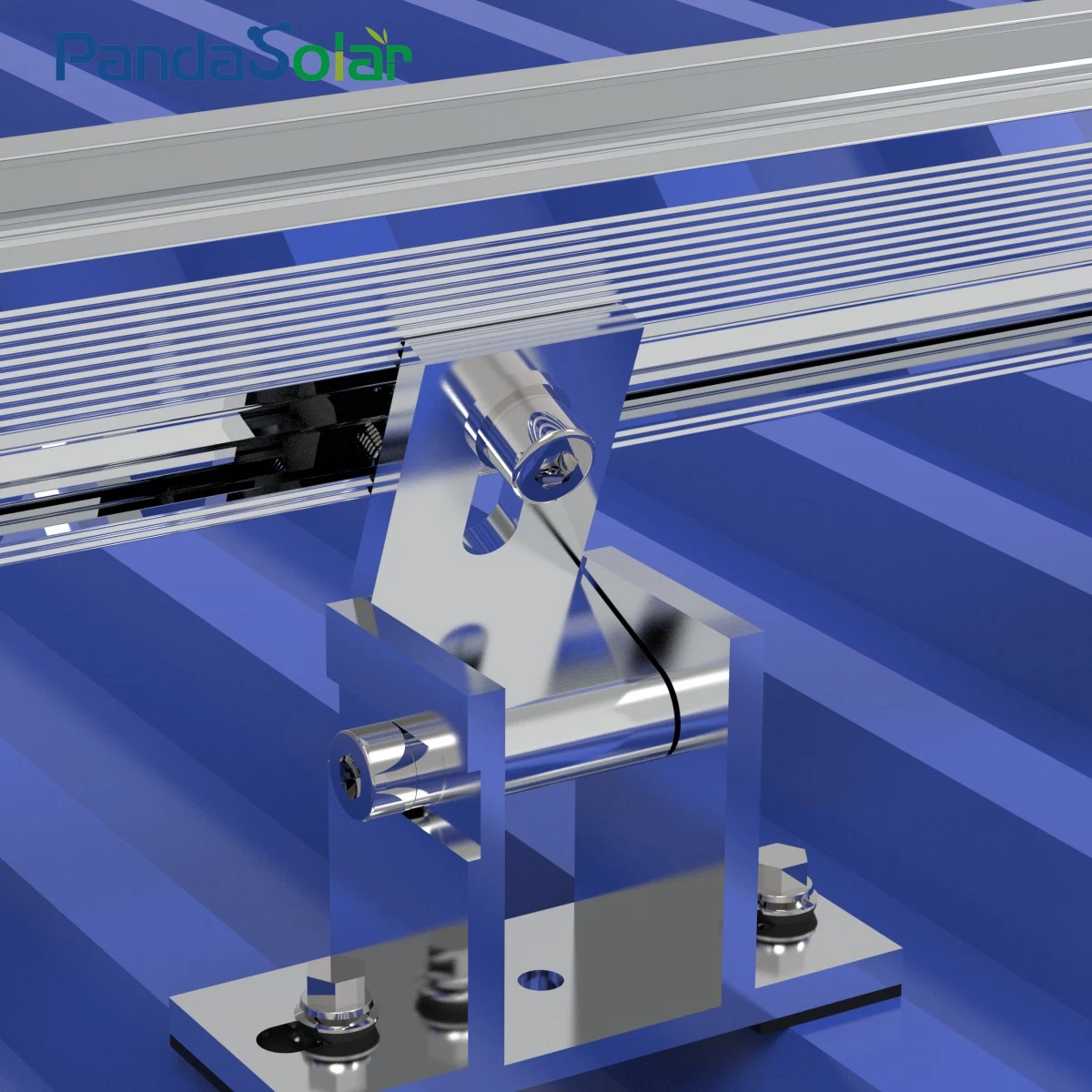 Регулируемый передний/задний кронштейн для установки солнечных батарей на переднюю/заднюю ножку из алюминиевого сплава на металлической крыше