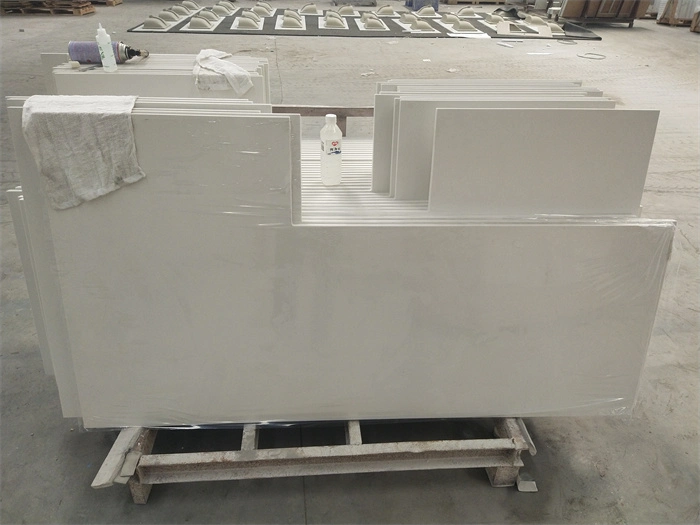 Artificial Stone polished/white/beige SF-001 Ocean Foam White Quartz for interiors/indoor kitchen/bathroom countertops/vanity