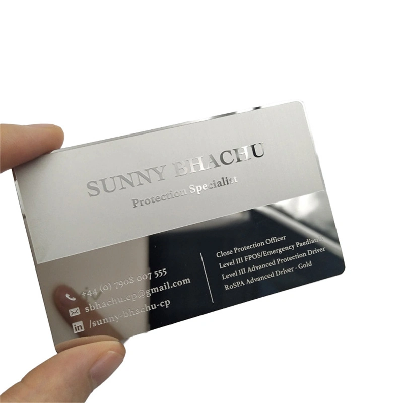 Custom Etched Metal Name Card Stainless Steel Business Cards with Logo