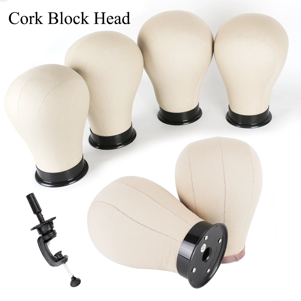 High quality/High cost performance Cork Block Head Cork Canvas Block Head with Screw at The Bottom for Making Wigs