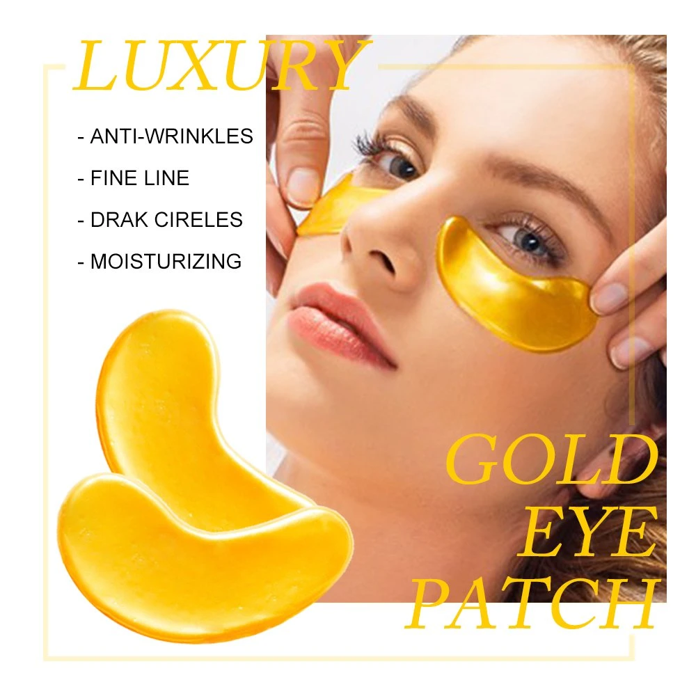 Custom Printed Reduce Dark Circles Puffy Sheet 24K Gold Collogen Eye Mask