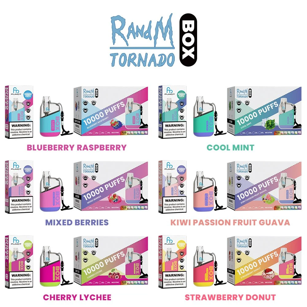 Randm Tornado Box 10000 Puffs Disposable/Chargeable E Cigarettes Vape Pen Mesh Coil Rechargeable Original