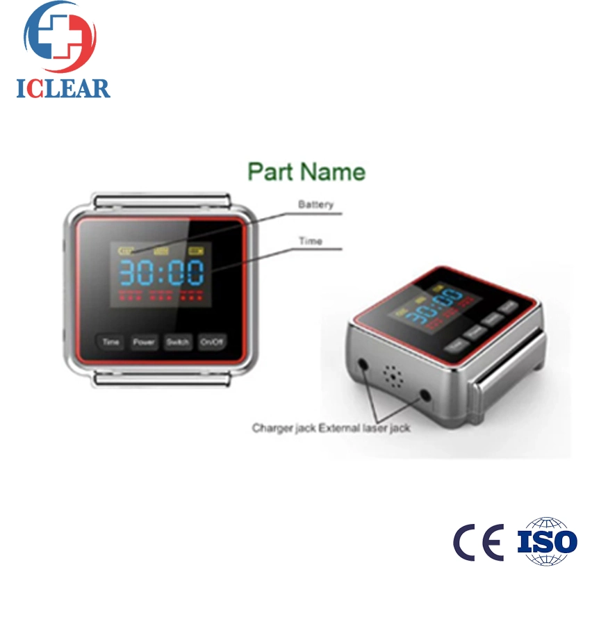 Ce Blood Circulation Machine 650nm Wrist Watch Laser Therapy for Reducing Blood Pressure