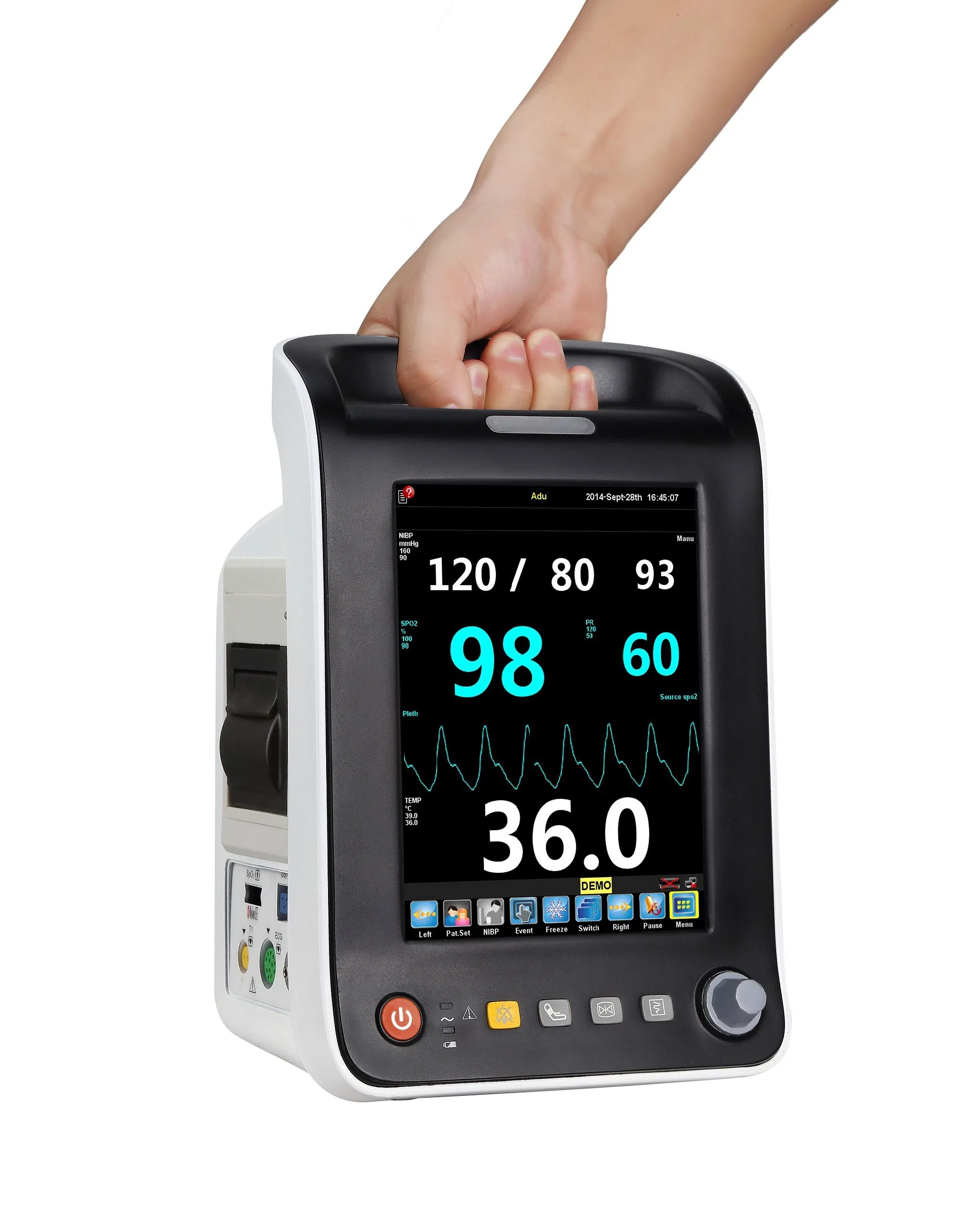 Continuous Noninvasive Blood Pressure and Heart Rate Monitor Clinic Vital Sign Patient Monitor