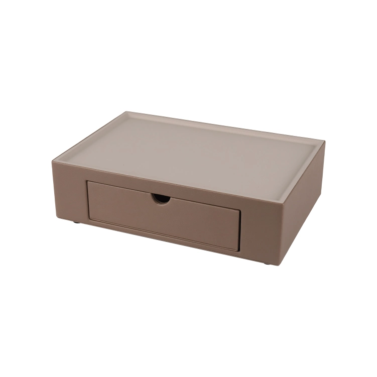 Hotel Customized Rectangle Leather Drawer Welcome Tray