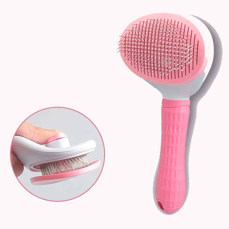 Factory Hot Selling Easy Using Dog Brush for Shedding Dog Hair Brush Pet Grooming Comb with Self Cleaning Botton