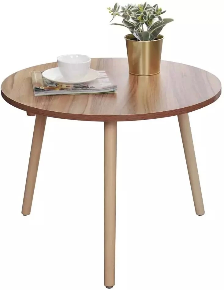 Multifunction Luxury Warm Elegant Solid Wood Round Tea Table Wooden Modern Coffee Table Set with Drawer