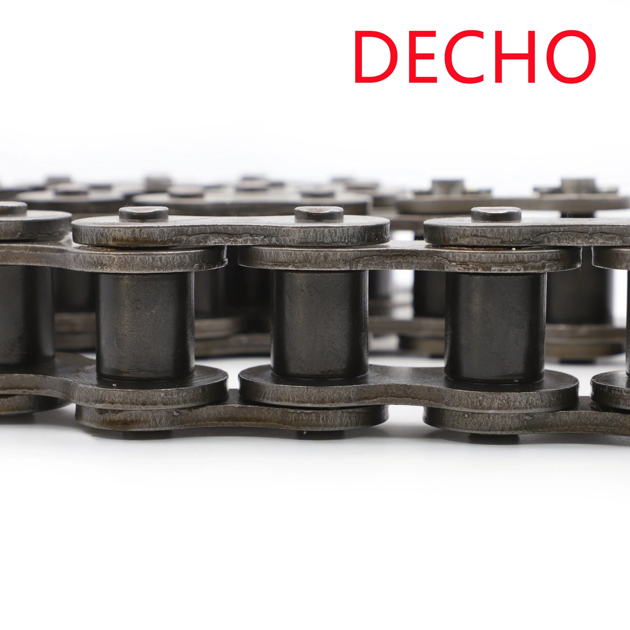 Double Pitch Transmission Chains with Straight Plate