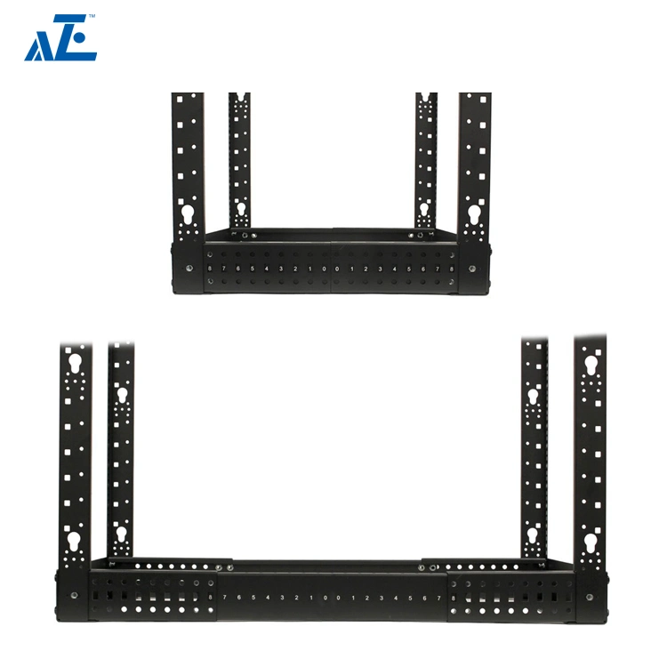 12u 25u 42u Adjustable Depth Open Frame 4 Post Server Rack Cabinet