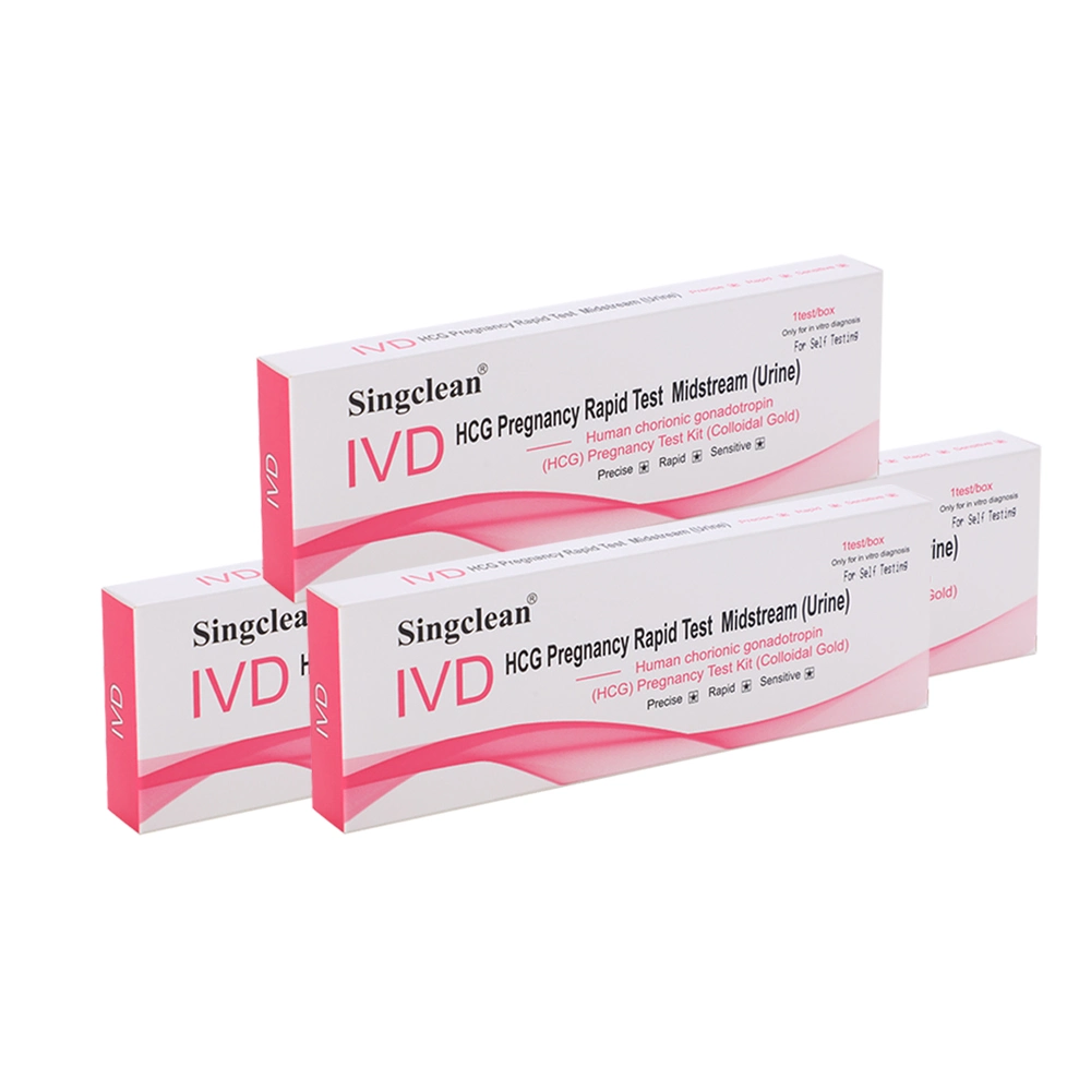 Singclean OEM CE Approved Wholesale/Supplier Rapid Medical Supplies Ivd Reagent Diagnostic Urine Ovulation Pregnancy Test Strip for Travel