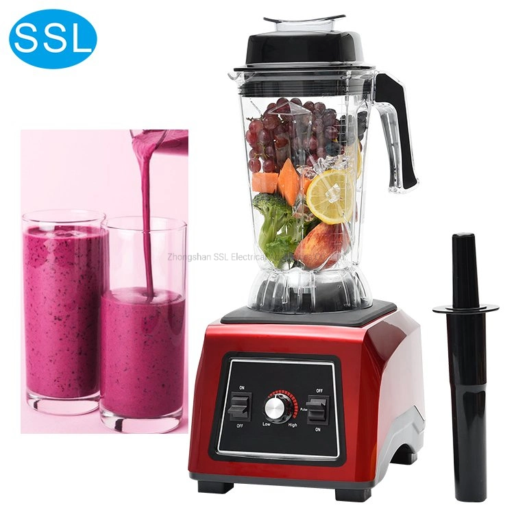 220V Commercial Blender Mixer Juicer with Large Not-Easy-to-Break Jug and Strong Blades for Smoothies Soybean Milk and Nut Fruits Juice