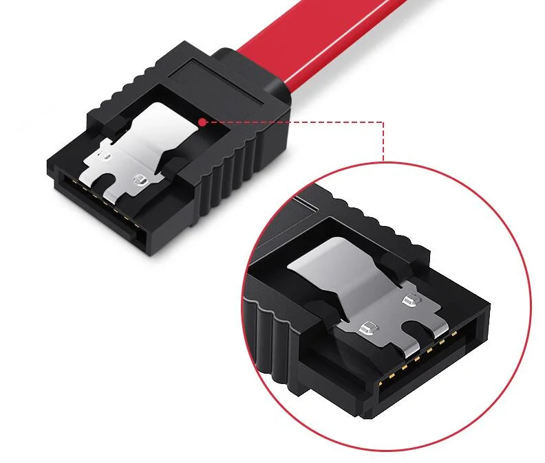 7 Pin 6gbps Hard Disk 3.0 SATA Data Cable with Latch