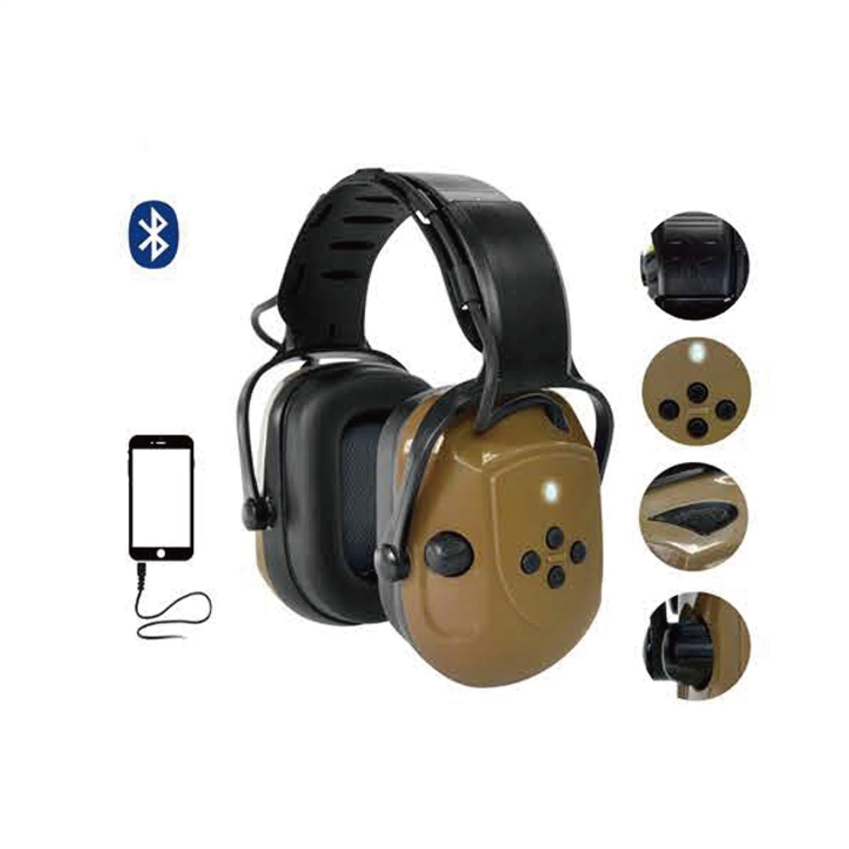 Bluetooth Shooting Electronic Earmuff Bolt on with Bluetooth and Mic for Shooting for Construction for Kids