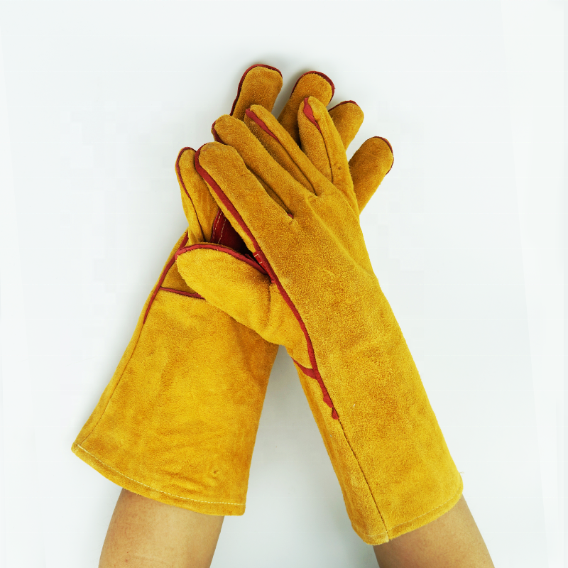 Industrial Welding Working Protective Leather Safety Gloves for UK Market