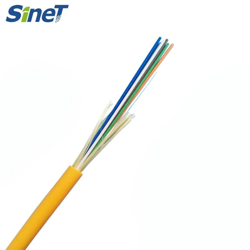 Paquete de precios al por mayor 8 12 24 Core SM G652D G657A Cable óptico de fibra interior GJFFV de distribución de tampones herméticos multinúcleo