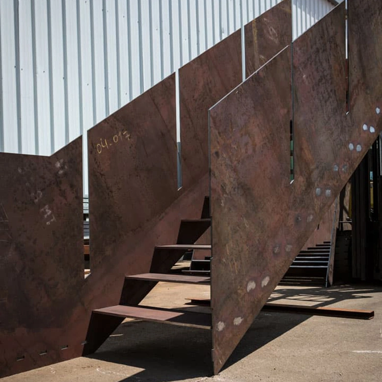 Stylish Outdoor Steps Garden Wide Corten Steel Stairs