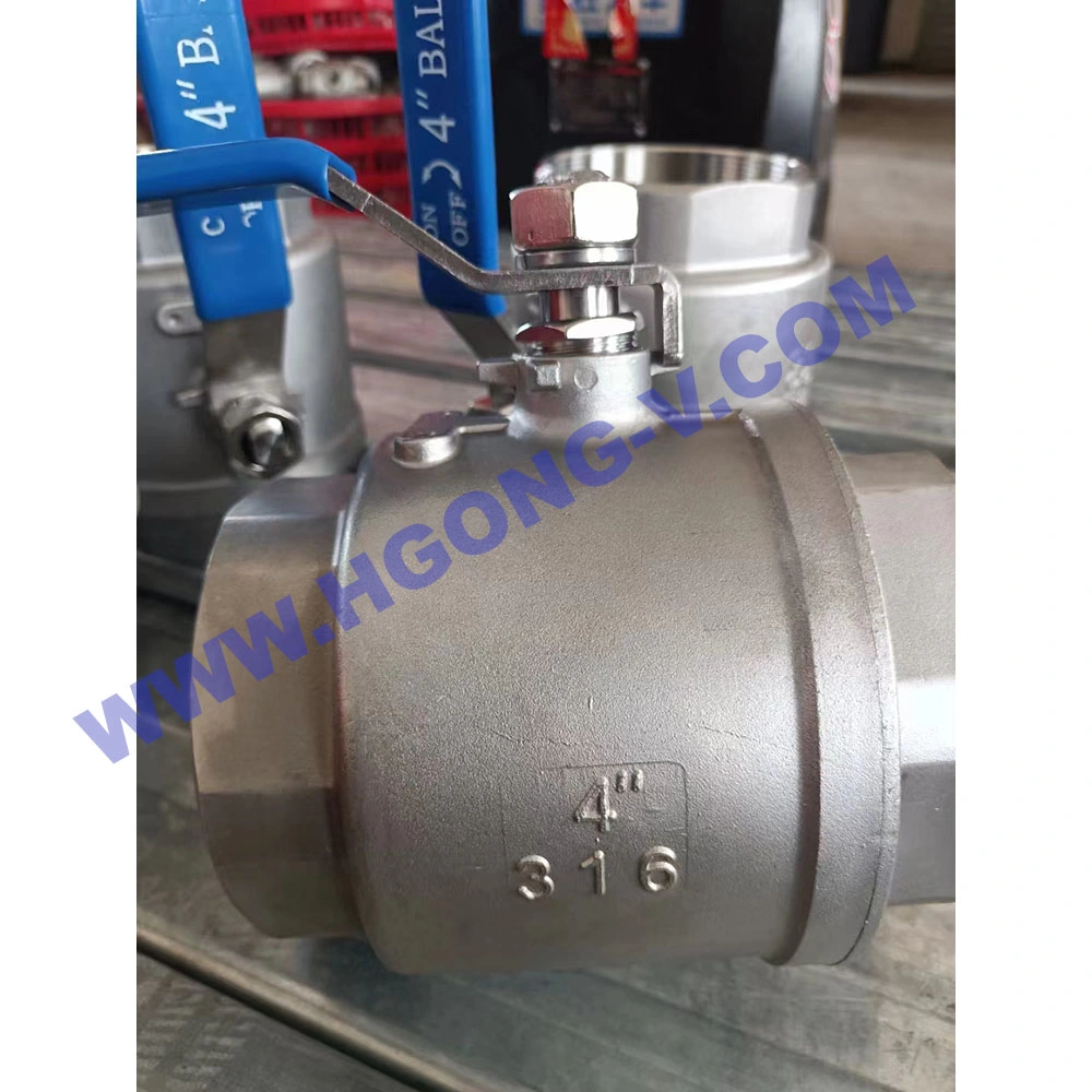 API/DIN 2PC Stainless Steel Full Port 304 316 Floating Bsp Thread Ball Valve with Cylinder