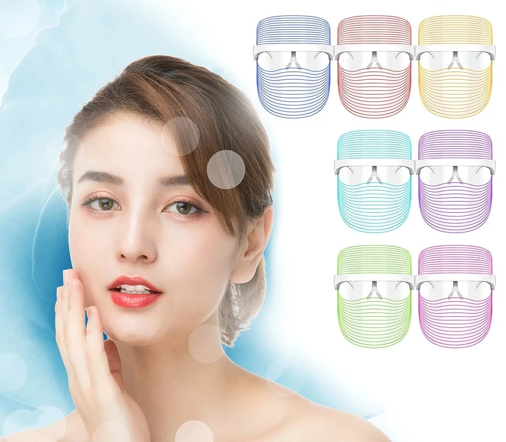 Masque avec lumière LED pour le visage à domicile 7 lumières Masque LED infrarouge