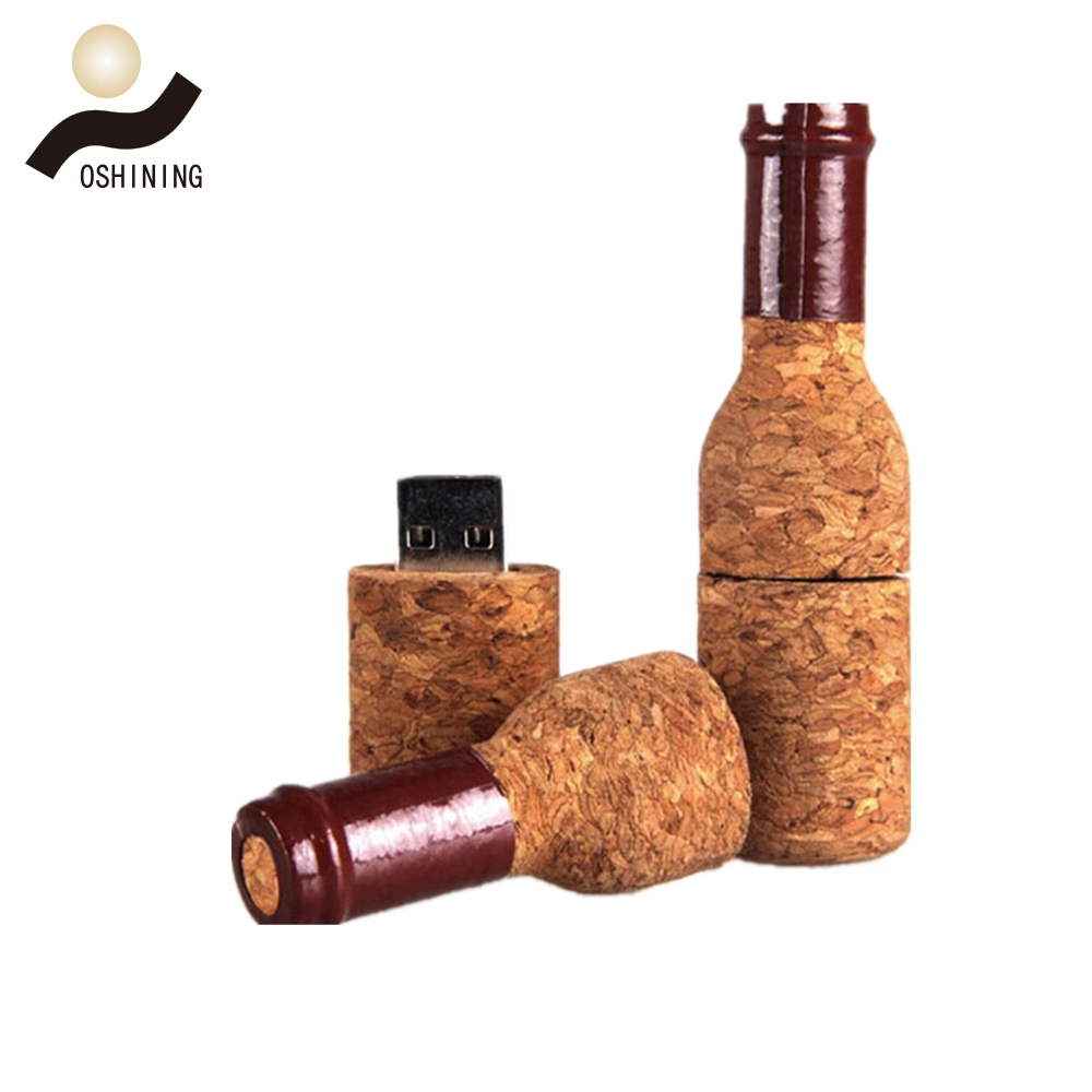 زجاجة نبيذ كورك قرص فلاش خشبي USB محرك U (USB-WD326)