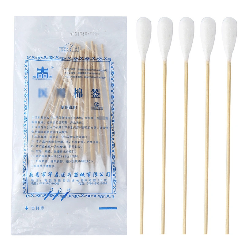 Sterile Cosmetic Single-Head Medical for Baby Ear Removal Degreased for Disinfection Disposable Cotton Swab