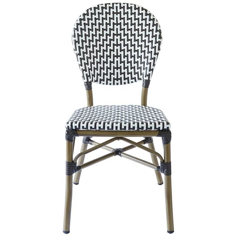 Garden Aluminium Bistro Chair Paris Rattan Patio Wicker Chairs Garden Outdoor Furniture