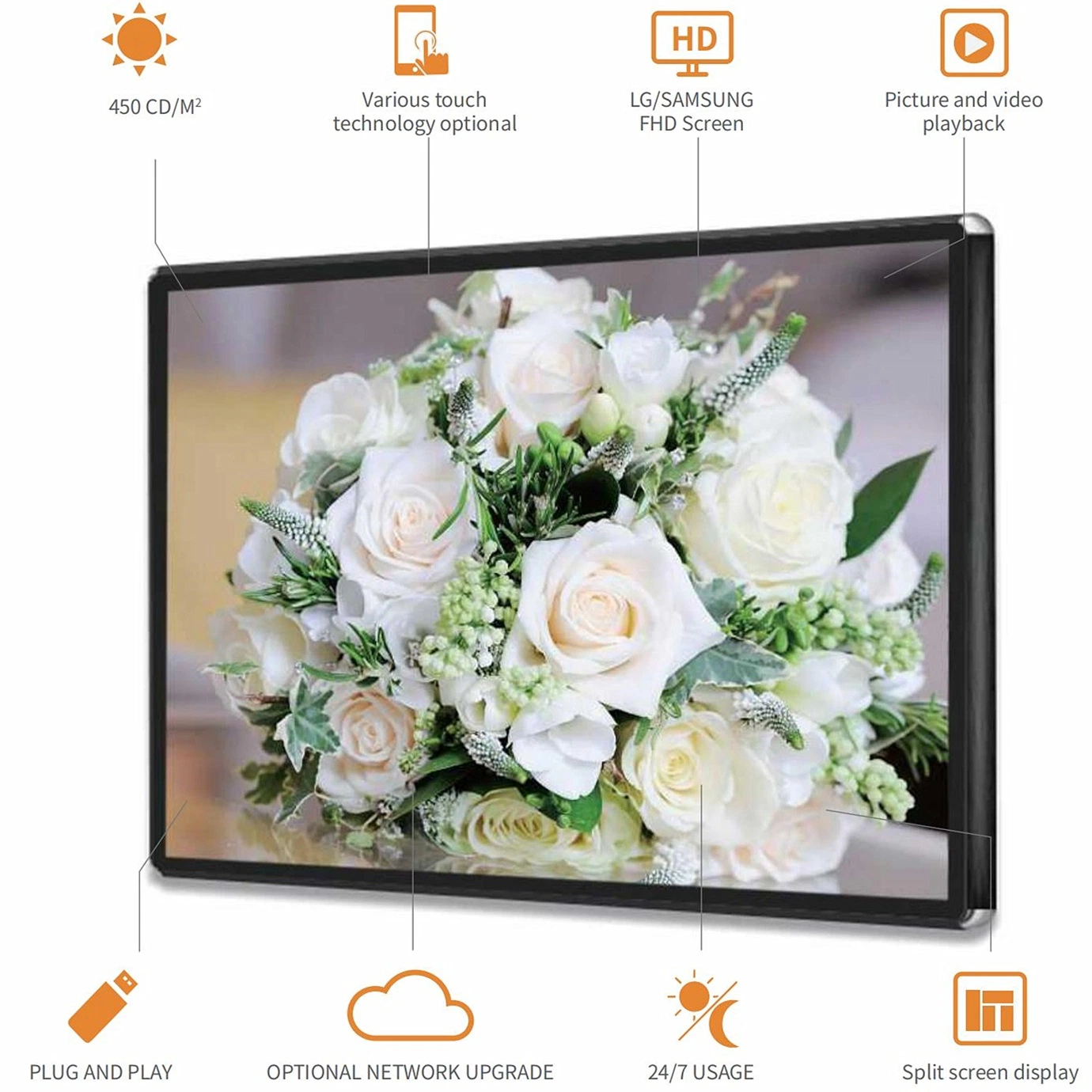 15,6-Zoll-LCD-Wandmontage, digitaler Bodenständer für den Außenbereich, Digital Signage Display Bodenstativ für den Innenbereich Digital Signage Digital Signage Display LCD Bildschirmwerbung