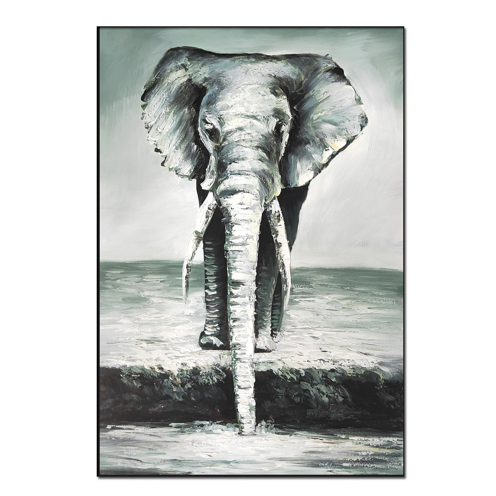 Popular Wall Decor Art Modern Elephant Canvas Prints Hand Made Animal Oil Painting