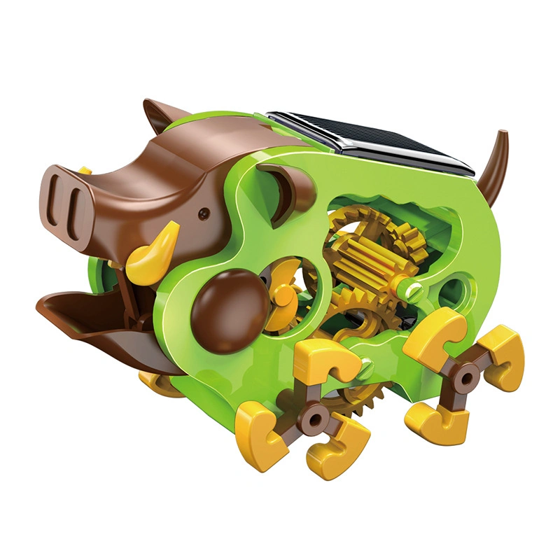 Self-Assembly Plastic Stem Educational Juguete Solar Power Toys Robot Wild Boar DIY Kits Solar Robot Children Science Education