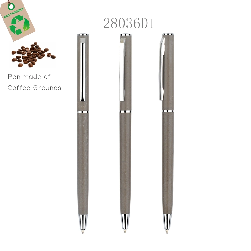 New Recycled Friendly Plastic Promotional Hotel Coffee Grounds Ballpoint Pen