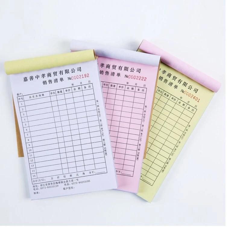 Carbon Paper Printing Cash Receipt Invoice Bill Book Design Restaurant Duplicate Carbon Sheet Order Book