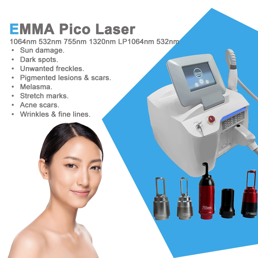 Portátil de alta calidad 532/1064/1320nm Pico Laser máquina de pigmento Tatuaje retirada Máquina