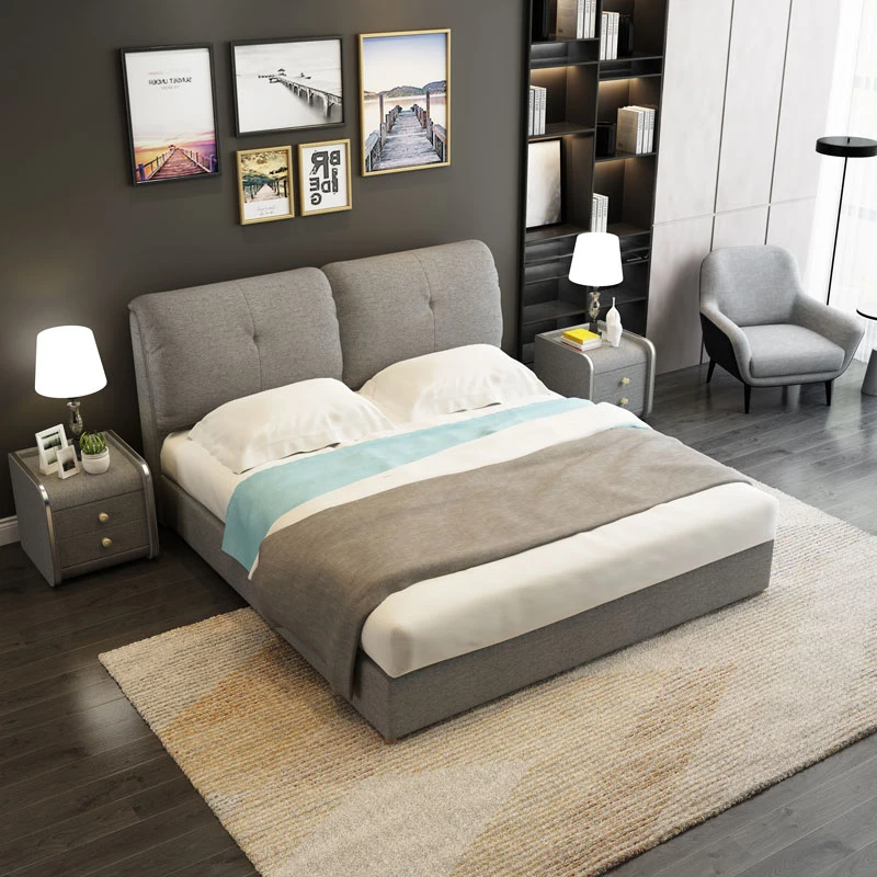 Casa dormitorio cama Cama doble cama para adultos Home muebles moderno bed cama plana