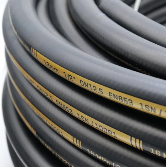 Hydraulic Rubber Hose DIN En 853 1sn/2sn Industrial Rubber Hose Pipe Smooth and Wrapped Cover