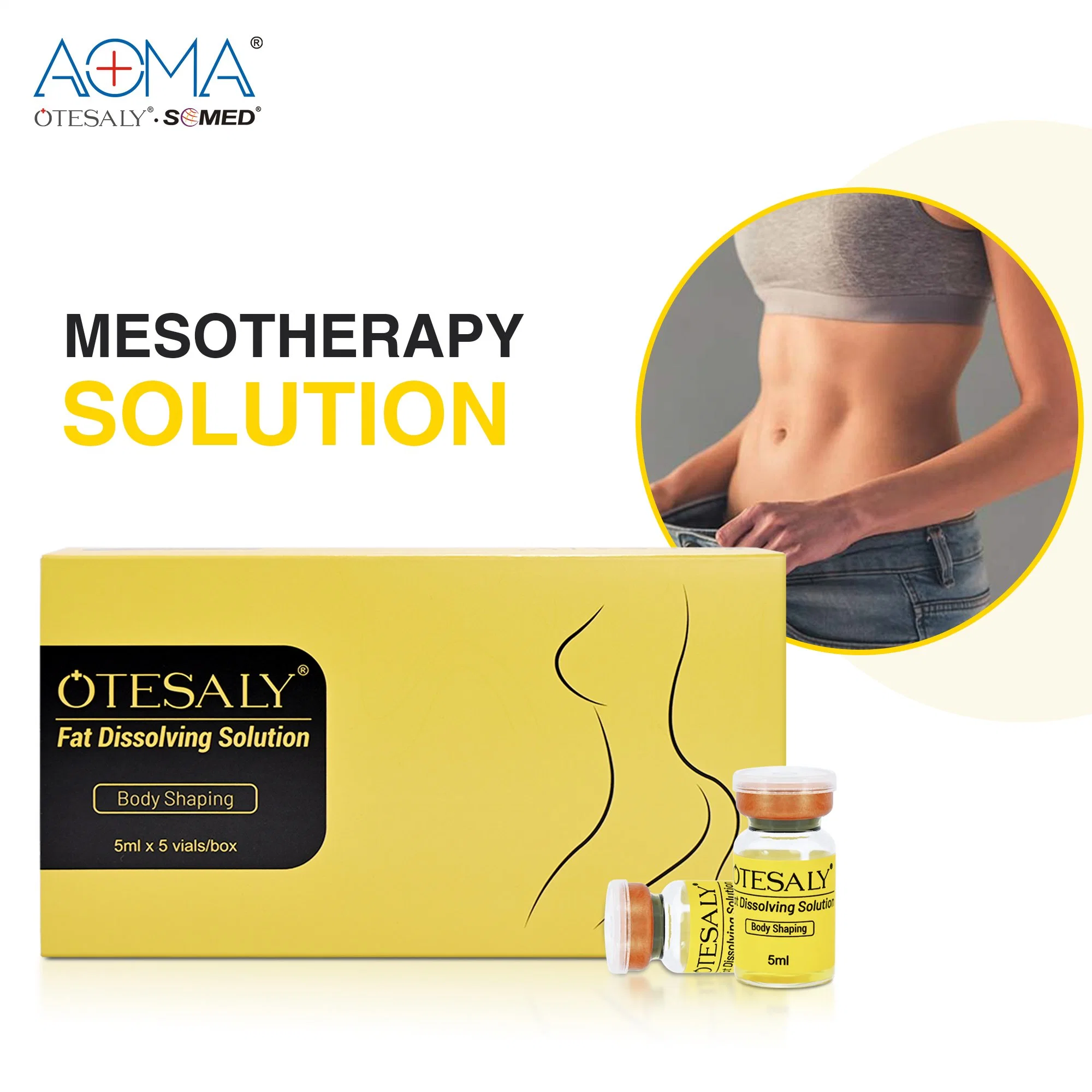 Aoma Otesaly cuerpo Doble Chin cuerpo apretar Solución de Mesoterapia con disolución de grasa Inyección de L-Carnitina vía pistola de Meso