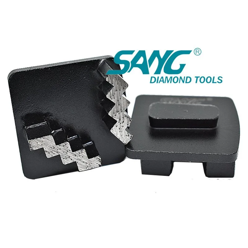 Herramientas abrasivas de segmento Zigzag para suelos con rectificado de diamante Redi Lock Molinillo