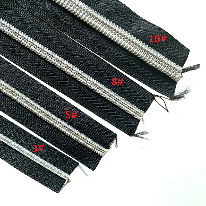 Wholesale/Supplier Size 10# Big Sliver Teeth Plastic Nylon Zipper for Garment Handbag