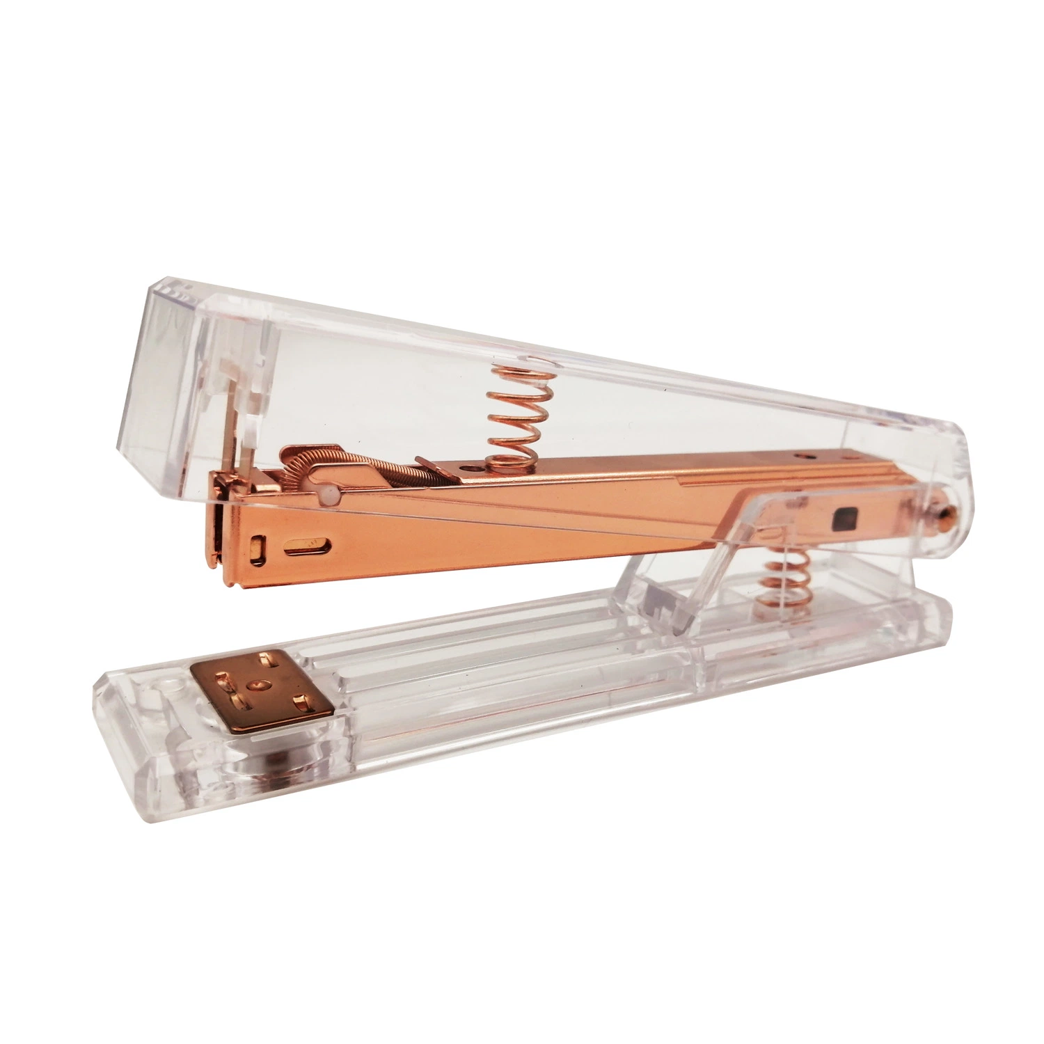 Hotsale Full Strip Decorative Transparent Luxury Clear Rose Gold Stapler