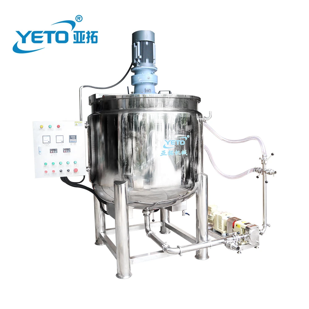 Sanitary Grade Liquid Soap Detergent Production Line Double Jacked Stainless Steel Blender Mixing Tank