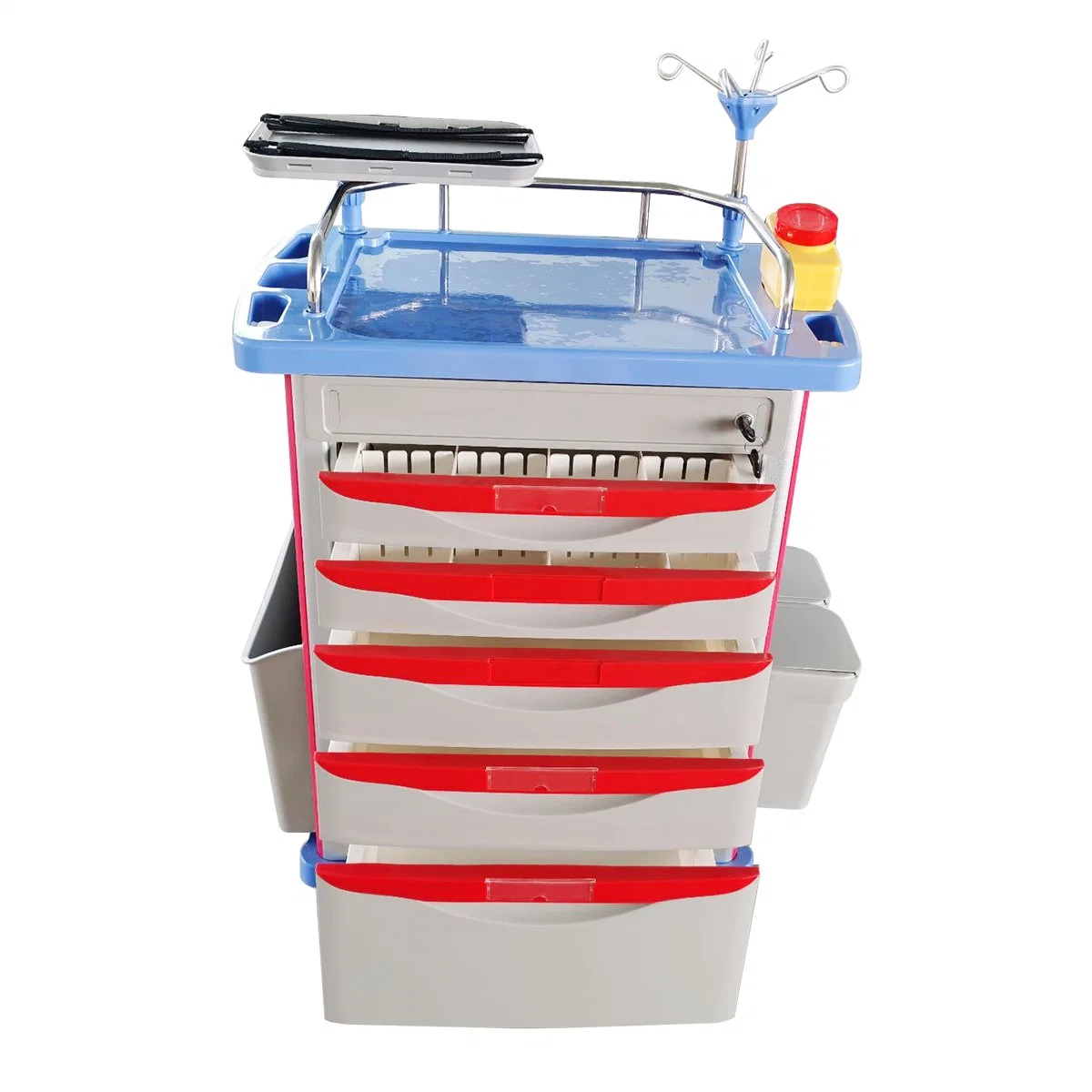 High quality/High cost performance  Cheap Mobile ABS Drugs Hospital Medical Plastic Emergency Medicine Trolley for Clinic