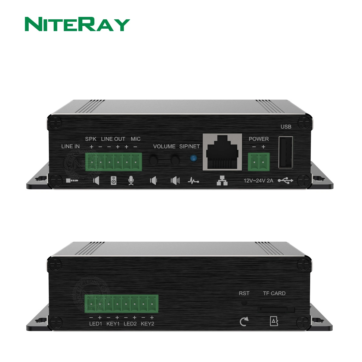 Kleines SIP Broadcast Intercom Paging Gateway kompatibel mit den wichtigsten Plattformen: Asterisk, Broadsoft, 3CX, Metashwitch, Elastix