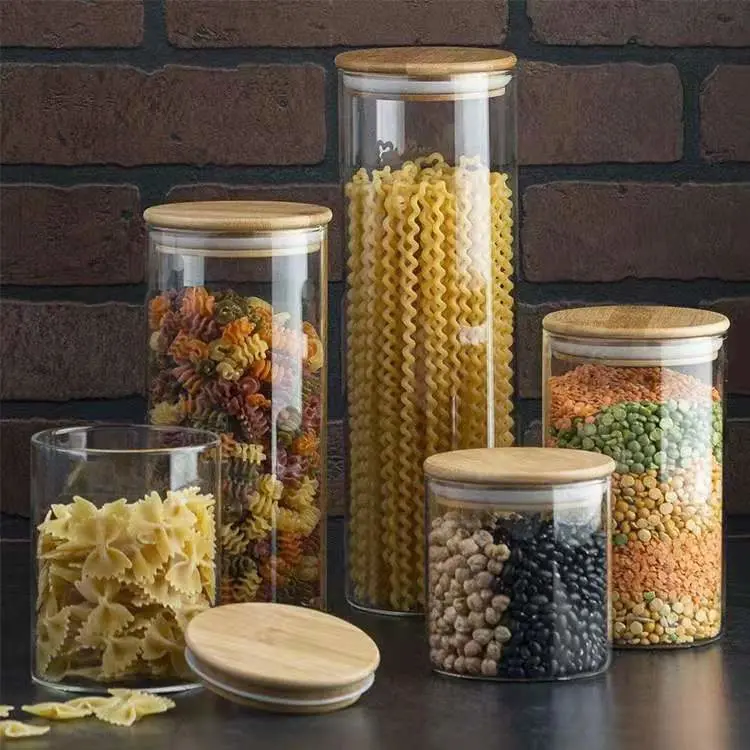 Wholesale/Supplier BPA Free Suger Rice Food Storage Container Set Glass Jar Manufacturer