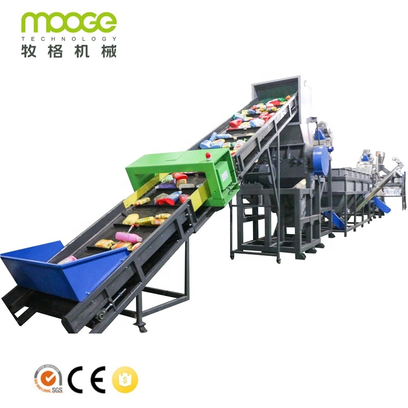 Waste Plastic HDPE LDPE PP PE PET Bottle Flakes Film Woven Bags Crushing Washing Recycling Line Pelletizing Plant Granulator Granulation Machine