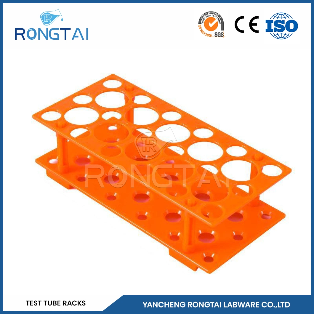 Rongtai 13mm Test Tube Manufacturing 6*15 Holes Laboratory Plastic Test Tube Rack China PP Material Rack Test Tubes