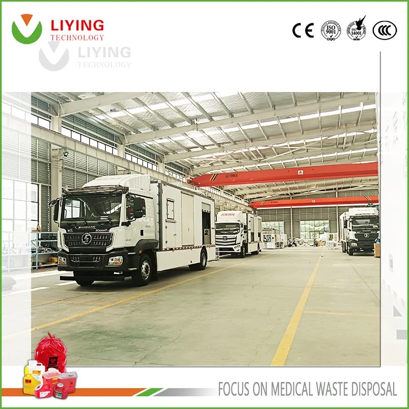 Environmental Protection High Efficiency Medical Garbage Microwave Disinfection Equipment Mobile Processing Vehicle with Display Panel Function