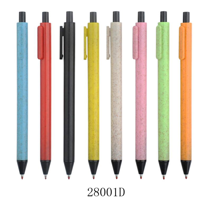 1.0mm Office Supplies Promotional Eco Friendly Recycled Wheat Straw Ball Pens